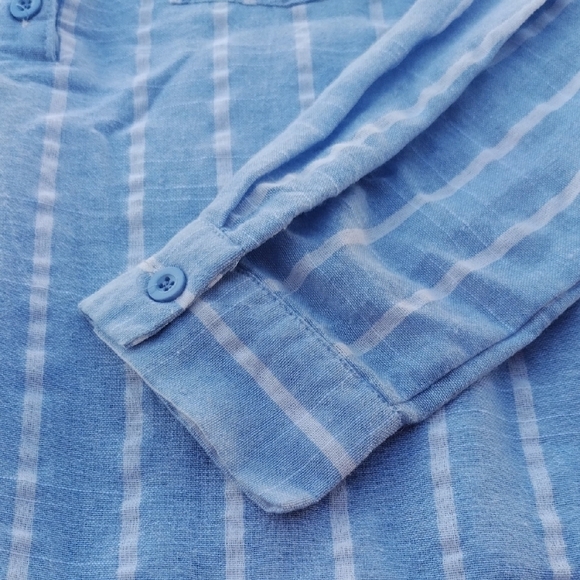 Yidarton Blue and White Striped Blouse - Picture 6 of 11
